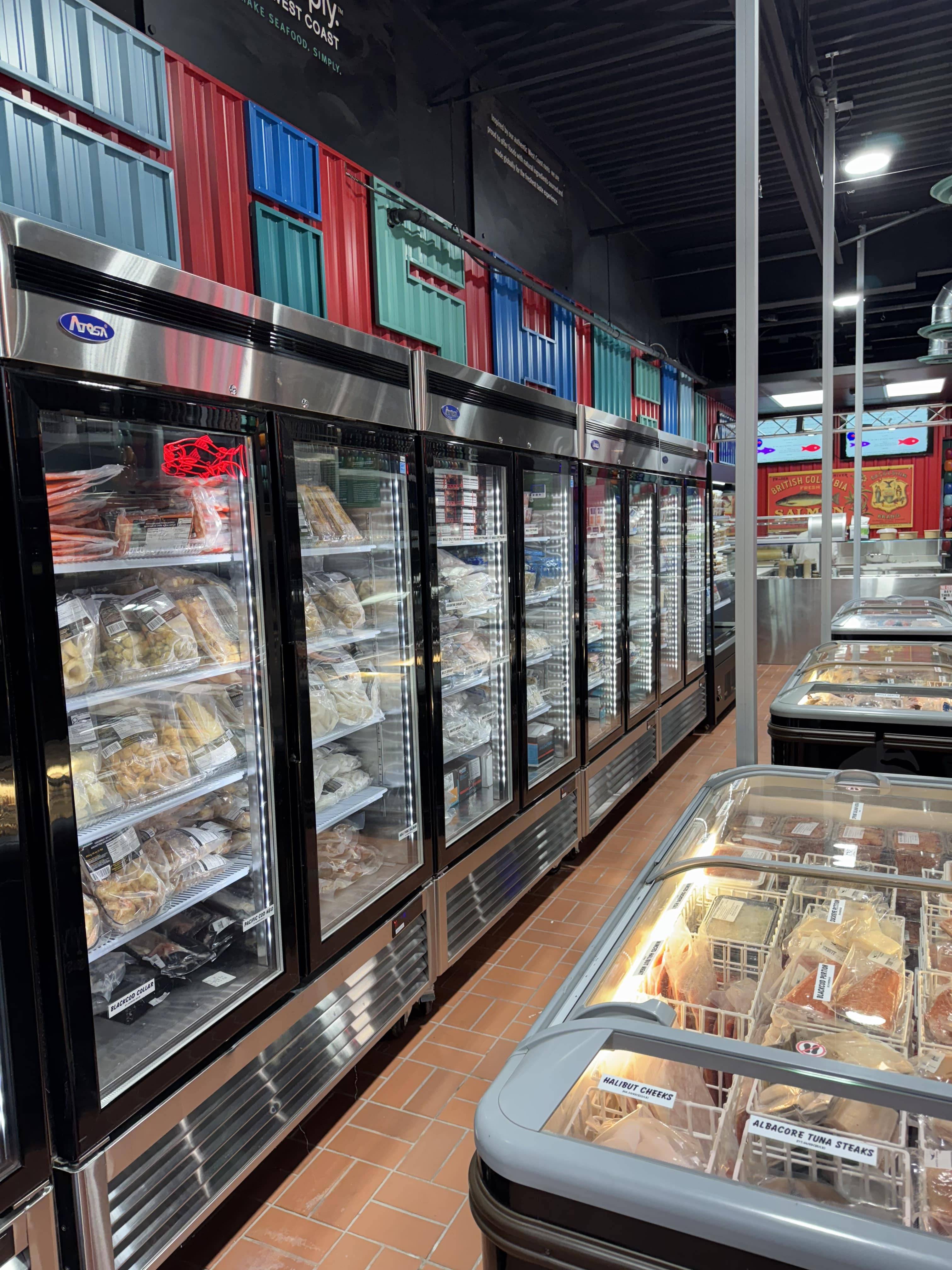 Seafood counter with daily catch